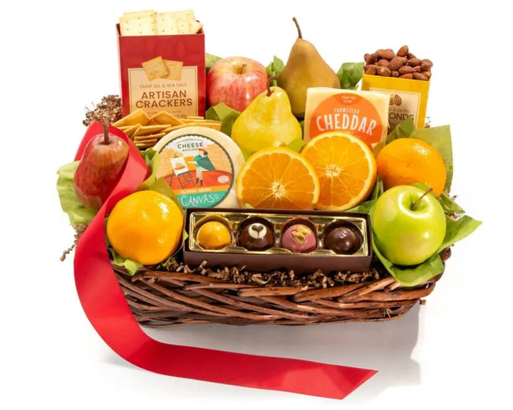 Deluxe Fruit and Favorites Gift Basket