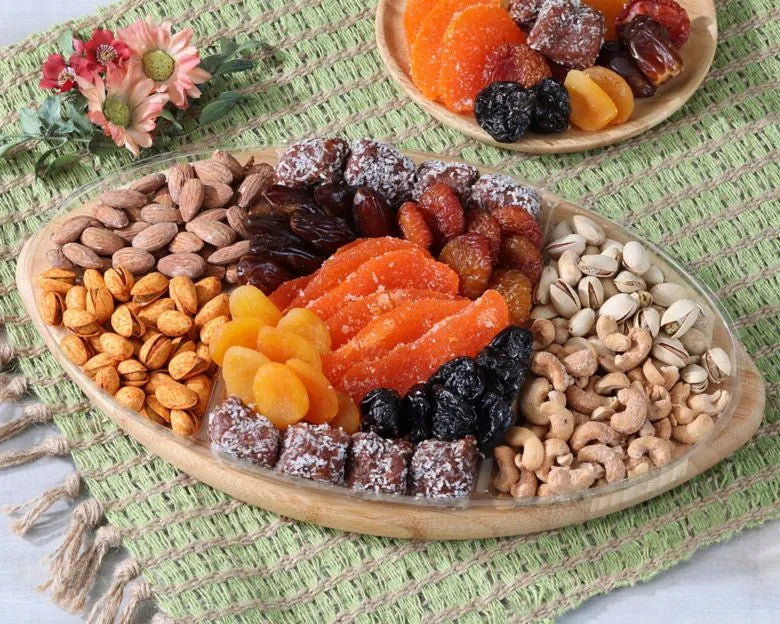 Dried Fruit & Nuts Football Bamboo Cutting Board
